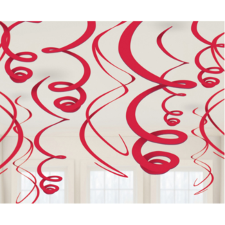 Paperdreams Swirl Decoratie Rood - 12st - 70cm