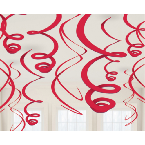Swirl Decoratie Rood - 12st - 55,8cm 
