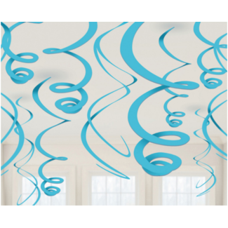Amscan Swirl Decoratie Caribbean Blue - 12st - 55,8cm