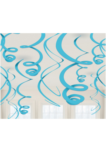 Swirl Decoratie Caribbean Blue - 12st - 55,8cm 