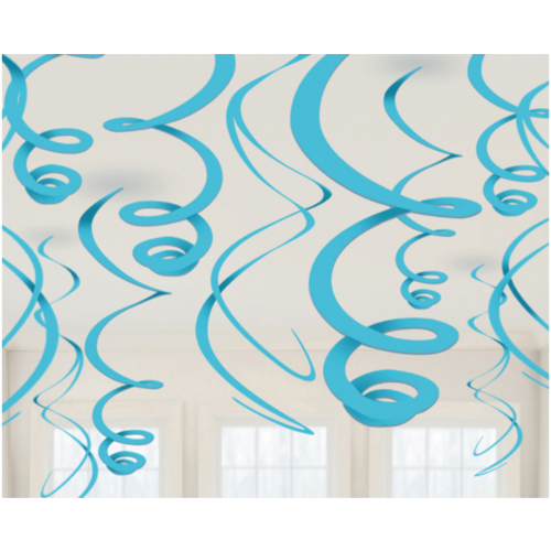 Swirl Decoratie Caribbean Blue - 12st - 55,8cm 