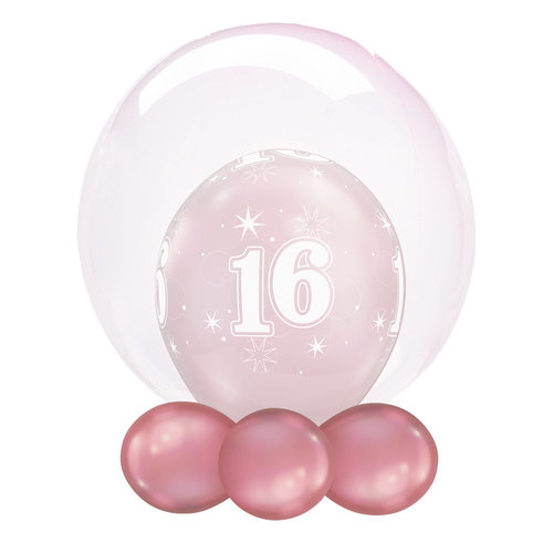 Folieballon Clearz Crystal Zacht Roze - 50cm 