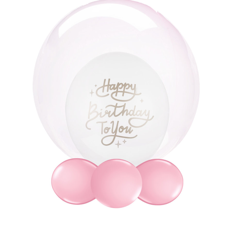 Folieballon Clearz Crystal Zacht Roze-4