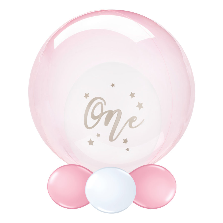 Folieballon Clearz Crystal Pink-2