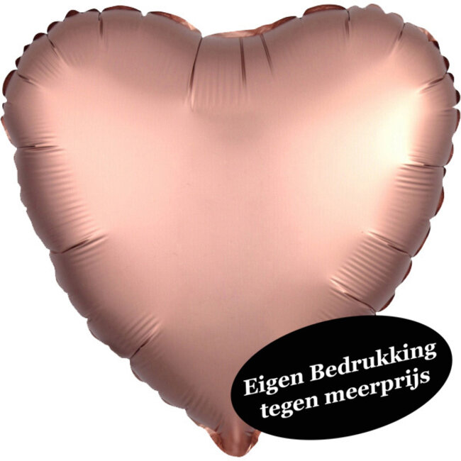 Folieballon Hart Satijn Rosé Gold