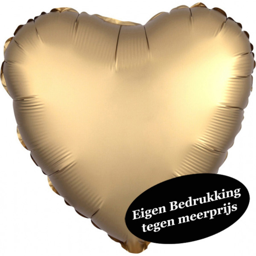 Folieballon Hart Chrome Goud-1