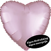 Folieballon Hart Pastel Licht Roze - 45cm