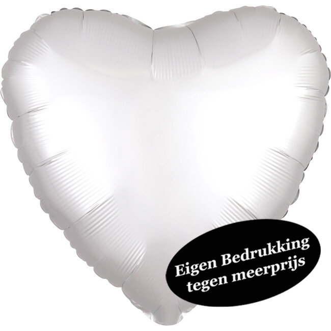 Folieballon Hart Chrome Wit