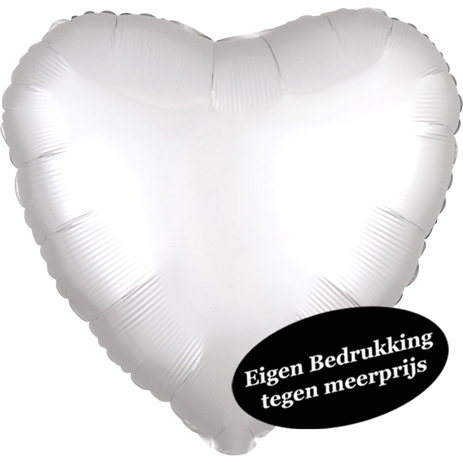 Folieballon Hart Chrome Wit-1