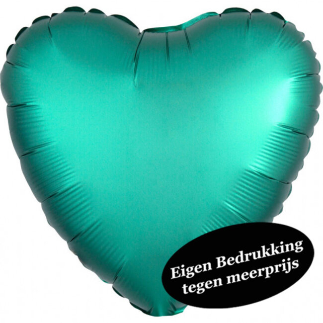 Folieballon Hart Chrome Jade Groen