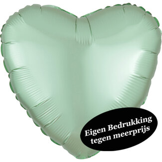 Anagram Folieballon Hart Chrome Mint Groen - 45cm