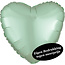 Folieballon Hart Chrome Mint Groen