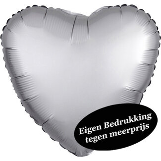 Anagram Folieballon Hart Chrome Zilver - 45cm