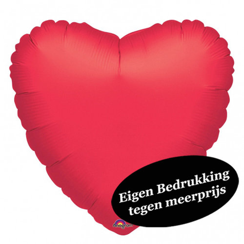 Folieballon Jumbo Hart Rood - 77x78cm 