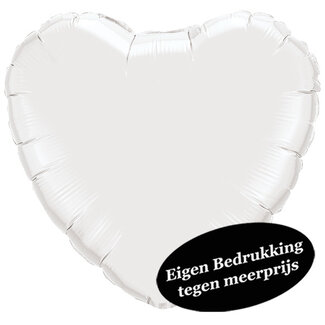 Qualatex Folieballon Jumbo Hart Wit - 90cm
