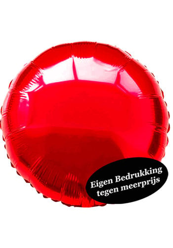 Folieballon Rond Rood - 45cm 