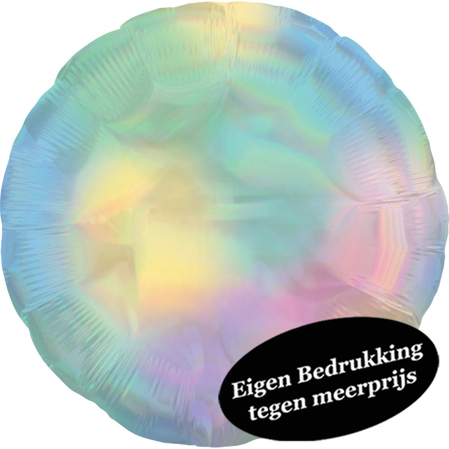 Folieballon holografische pastel regenboog cirkel-1