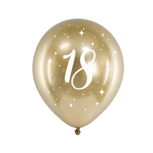 Glossy Ballonnen 18 Jaar - 30cm - 6st 