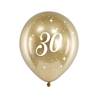 Strong Balloons Glossy Ballonnen 30 Jaar - 30cm - 6st