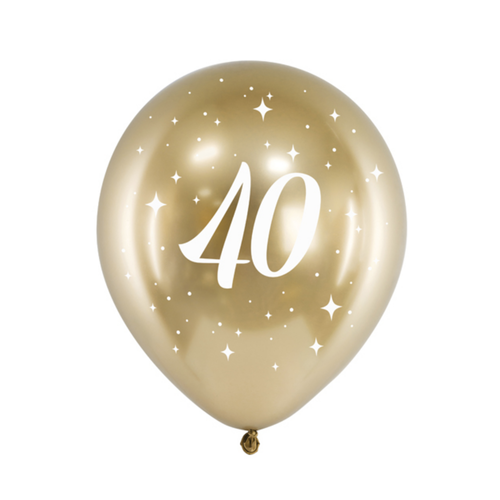 Glossy Ballonnen 40 Jaar - 30cm - 6st 