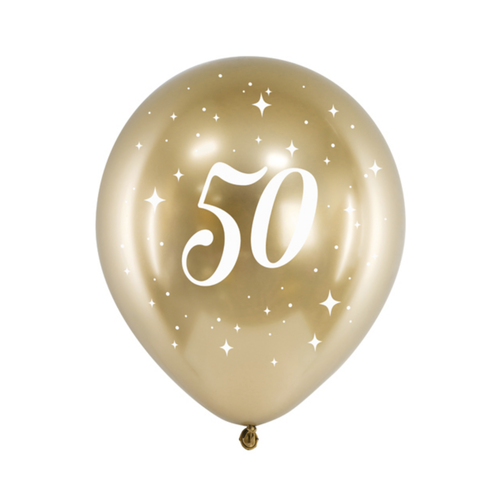 Glossy Ballonnen 50 Jaar - 30cm - 6st 