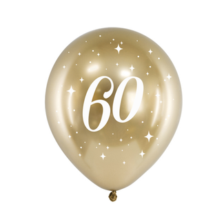 Strong Balloons Glossy Ballonnen 60 Jaar - 30cm - 6st