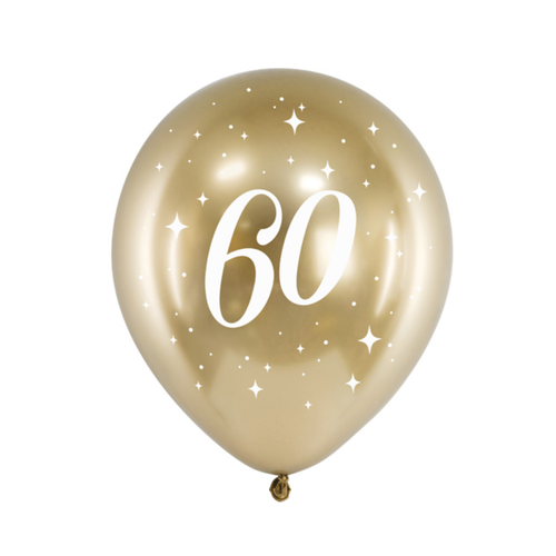 Glossy Ballonnen 60 Jaar - 30cm - 6st 