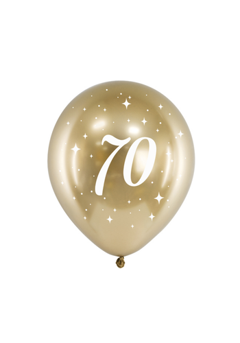 Glossy Ballonnen 70 Jaar - 30cm - 6st 