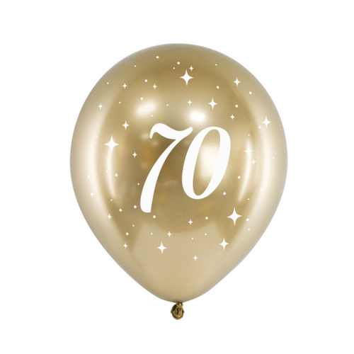 Glossy Ballonnen 70 Jaar - 30cm - 6st 