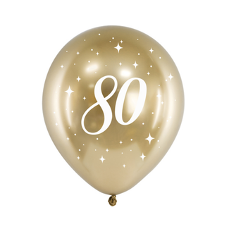 Strong Balloons Glossy Ballonnen 80 Jaar - 30cm - 6st