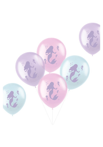 Ballonnen Pastel Mermaid - 30cm - 6 stuks 