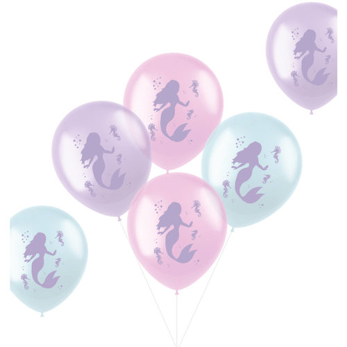 Ballonnen Pastel Mermaid - 30cm - 6 stuks 