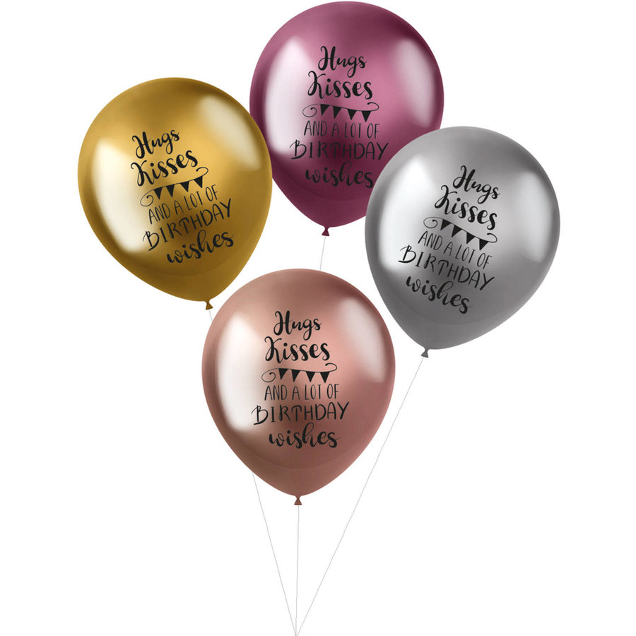 Ballonnen Shimmer Hugs, Kisses & Wishes-1