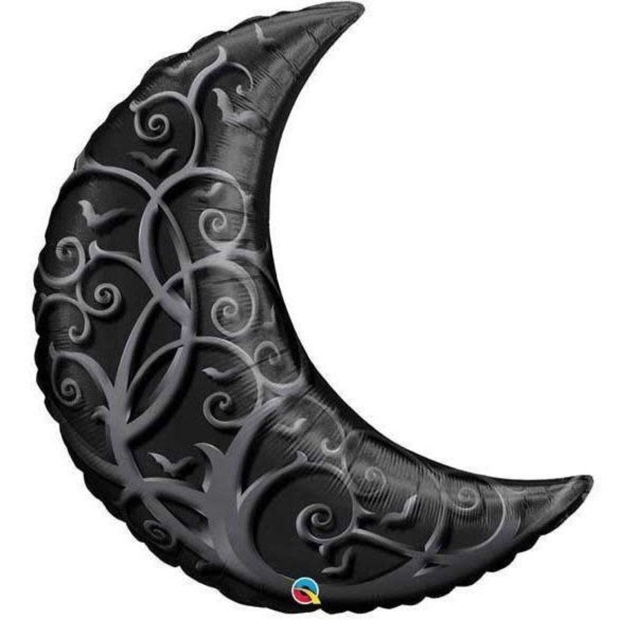 Folieballon Black Goth Crescent Moon-1