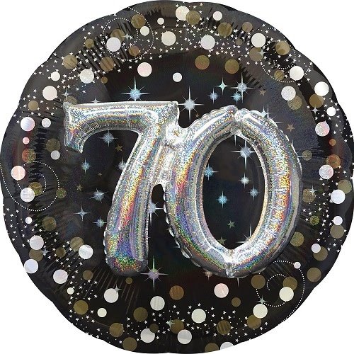 Folieballon 3D Sparkling Birthday 70 - 81x81cm 