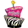 Qualatex Folieballon Birthday Funky Zebra Stripe Cake