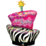 Qualatex Folieballon Birthday Funky Zebra Stripe Cake