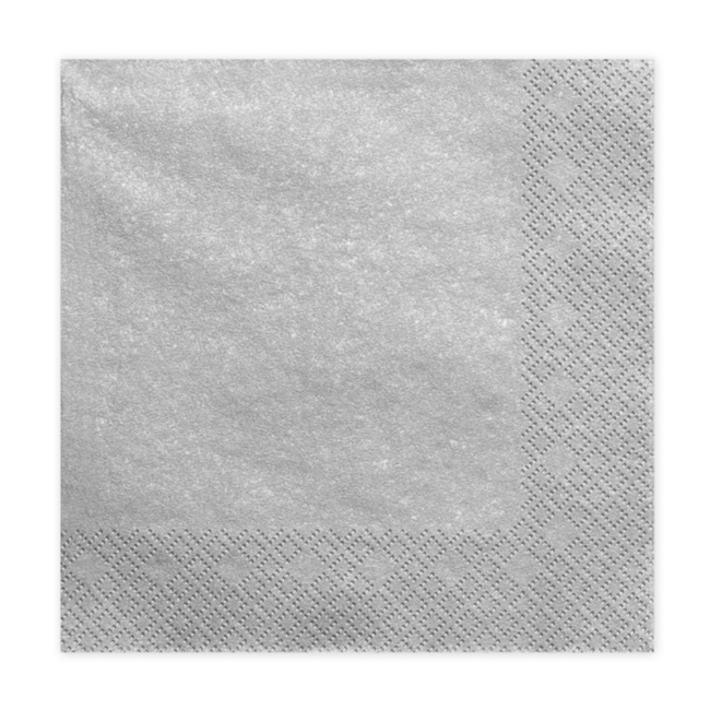 Servetten - Metallic Zilver - 20 stuks - 33cm