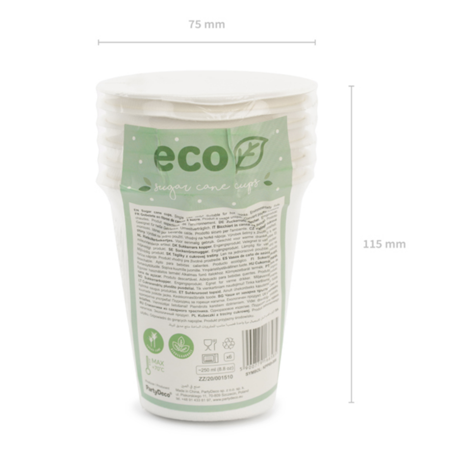Bekertjes Wit Eco - 250 ml - 6 stuks-2