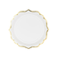PartyDeco Bordjes Wit Goud 18,5cm - 6 stuks