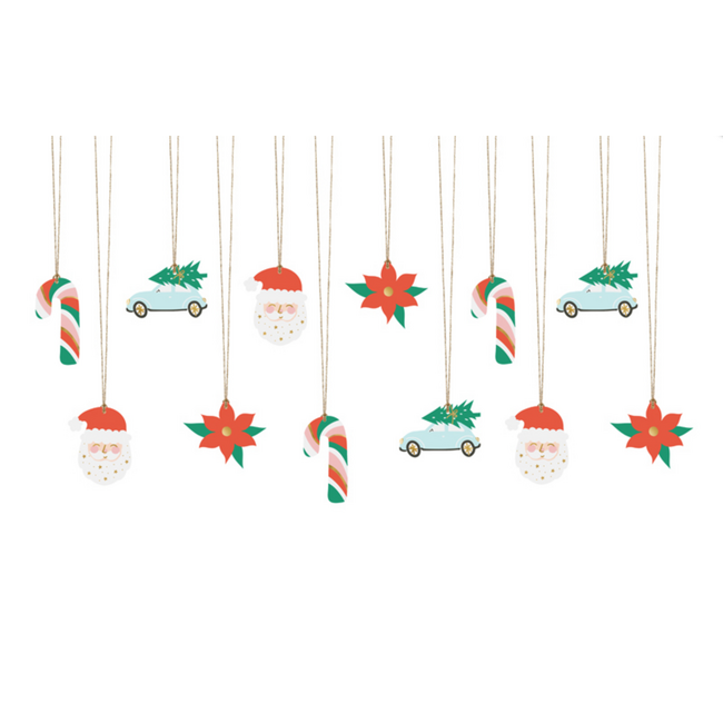 Cadeau kaartjes Santa - 12 stuks