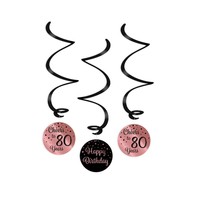 Swirl Deco 80 - Rosé Gold & Black - 3 st