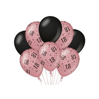 Paperdreams Ballonnen 18 - Rosé Gold & Black - 8 st