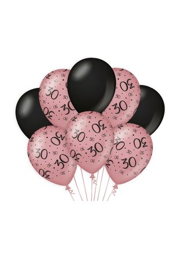 Ballonnen 30 - Rosé Gold & Black - 8 st 
