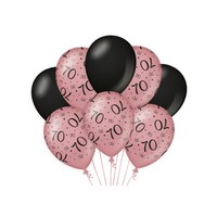 Ballonnen 70 - Rosé Gold & Black - 8 st