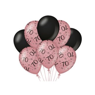 Ballonnen 70 - Rosé Gold & Black - 8 st