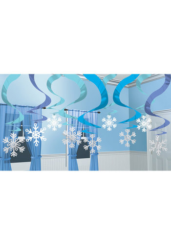 Swirl Decorations Winter Wonderland - 15st - 61 cm 