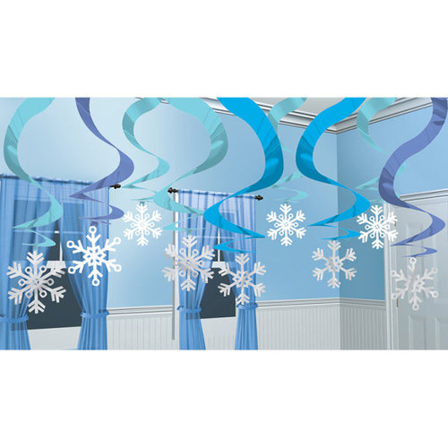 Swirl Decorations Winter Wonderland - 15st - 61 cm 