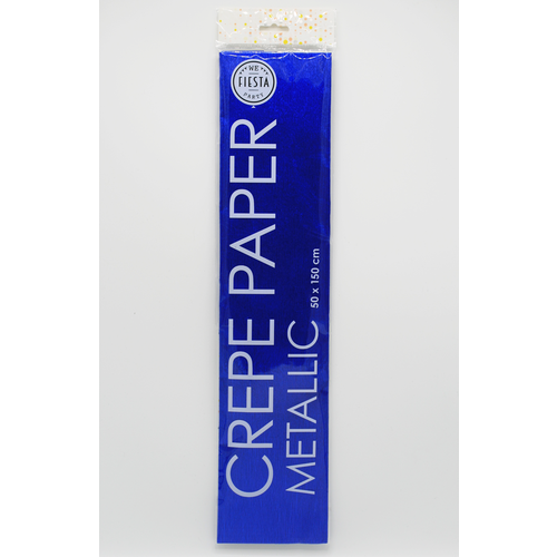 Crepe Papier - Glitter Blauw - 150x50cm 