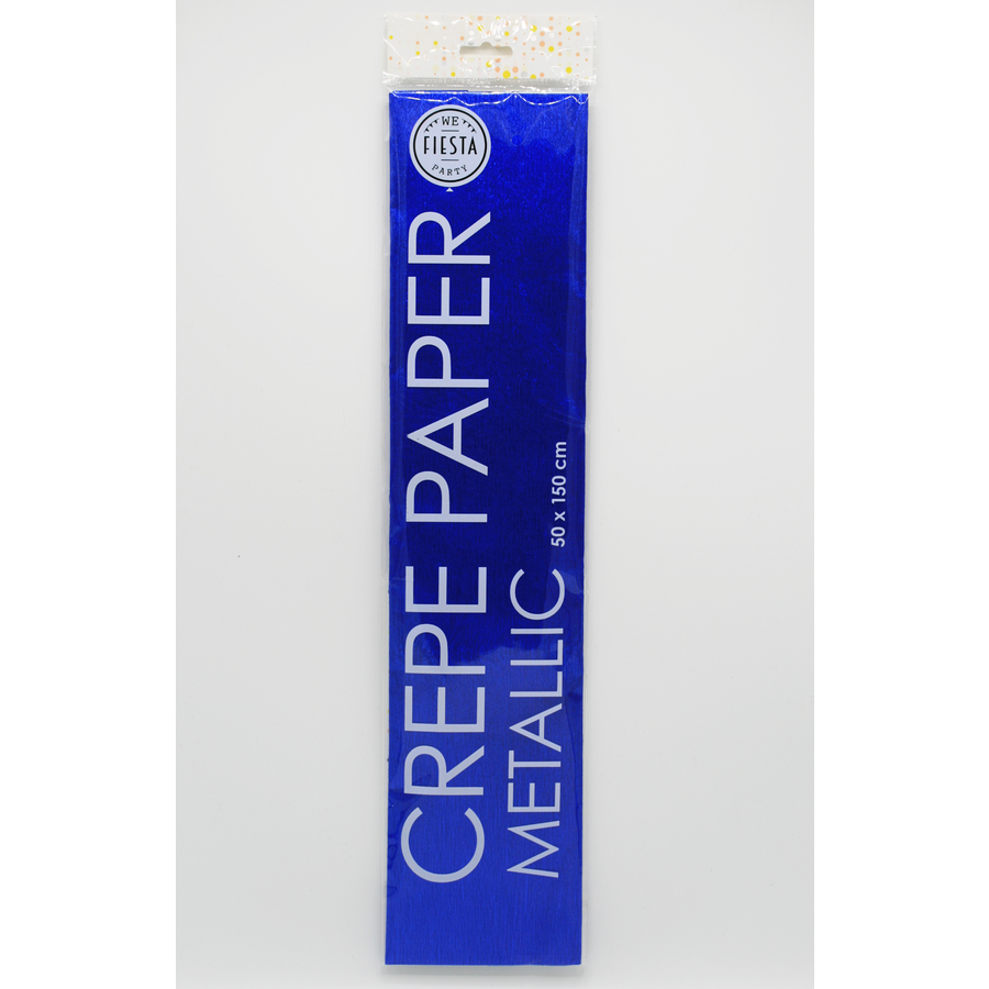 Crepe Papier - Glitter Blauw - 150x50cm-1